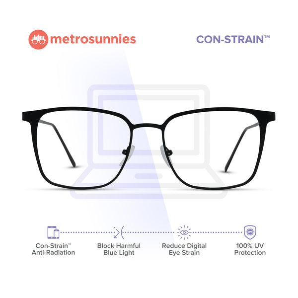 MetroSunnies Ted Specs (Black) / Replaceable Lens / Eyeglasses for Men and Women