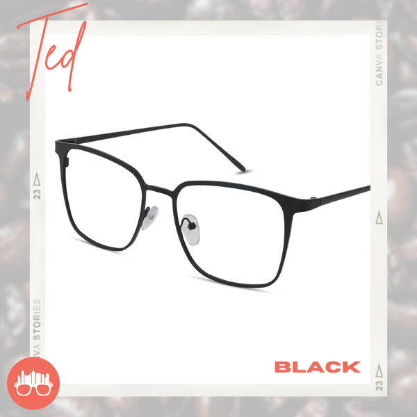 MetroSunnies Ted Specs (Black) / Replaceable Lens / Eyeglasses for Men and Women