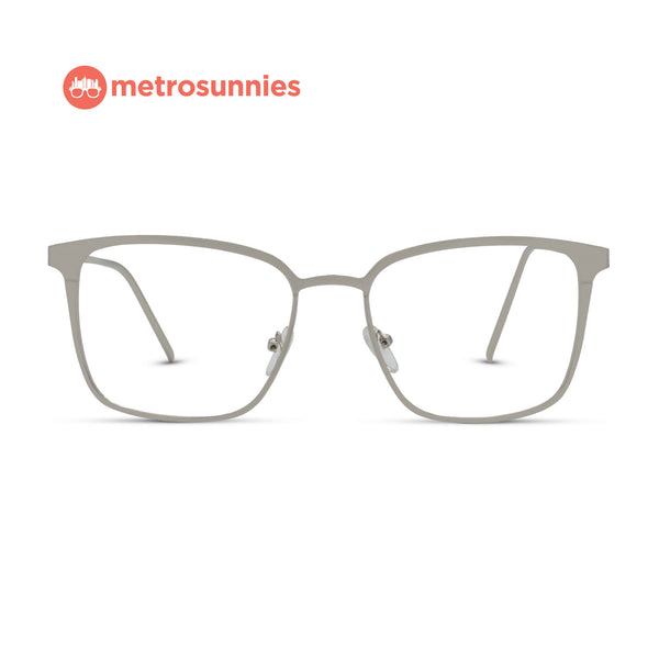 MetroSunnies Ted Specs (Silver) / Replaceable Lens / Eyeglasses for Men and Women