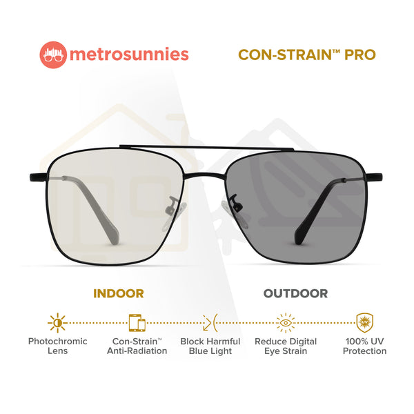 MetroSunnies Terry Specs (Black) / Replaceable Lens / Eyeglasses for Men and Women