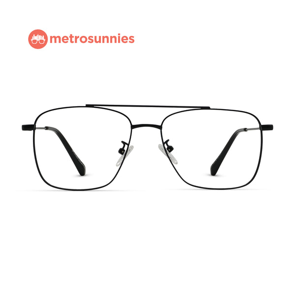 MetroSunnies Terry Specs (Black) / Replaceable Lens / Eyeglasses for Men and Women