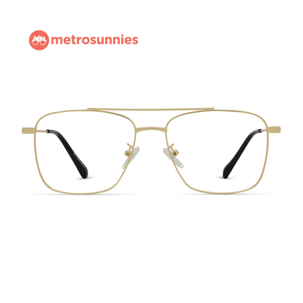 MetroSunnies Terry Specs (Gold) / Replaceable Lens / Eyeglasses for Men and Women