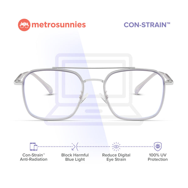 MetroSunnies Trisa Specs (Gray) / Con-Strain Blue Light / Versairy / Anti-Radiation Eyeglasses