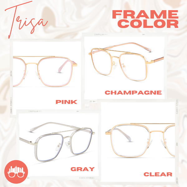 MetroSunnies Trisa Specs (Champagne) / Con-Strain Blue Light / Versairy / Anti-Radiation Eyeglasses