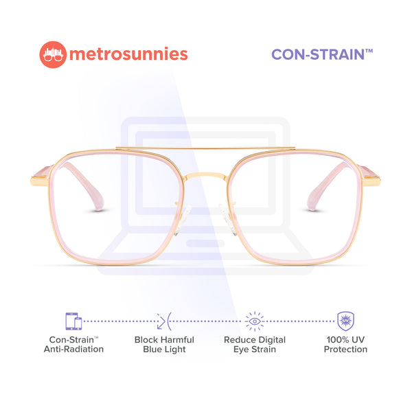 MetroSunnies Trisa Specs (Pink) / Con-Strain Blue Light / Versairy / Anti-Radiation Eyeglasses
