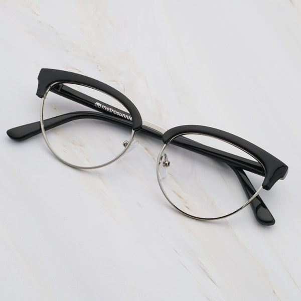 MetroSunnies Vicky Specs (Black) / Replaceable Lens / Eyeglasses for Men and Women