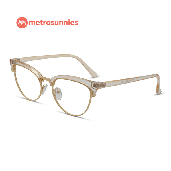 MetroSunnies Vicky Specs (Champagne) / Replaceable Lens / Eyeglasses for Men and Women