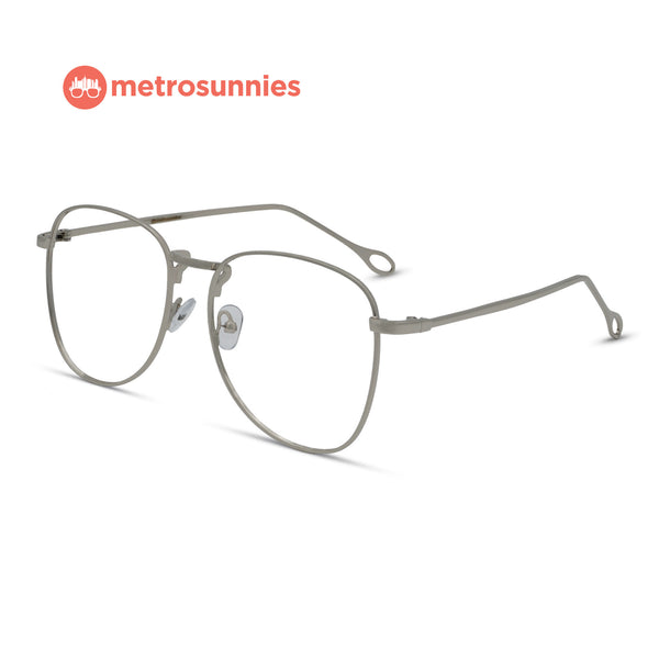 MetroSunnies Wallace Specs (Silver) / Replaceable Lens / Eyeglasses for Men and Women