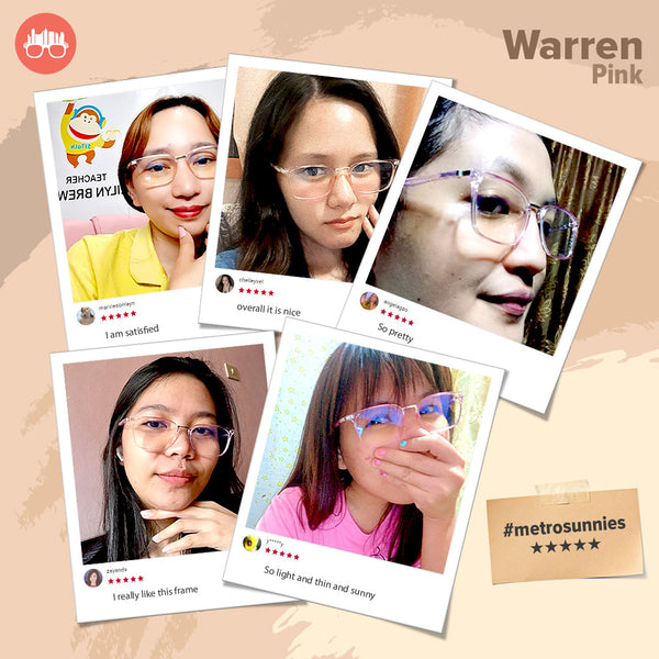 MetroSunnies Warren Specs (Pink) / Con-Strain Blue Light / Versairy / Anti-Radiation Eyeglasses