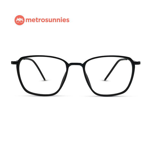 MetroSunnies Wesley Specs (Black) / Replaceable Lens / Versairy Ultralight Weight / Eyeglasses
