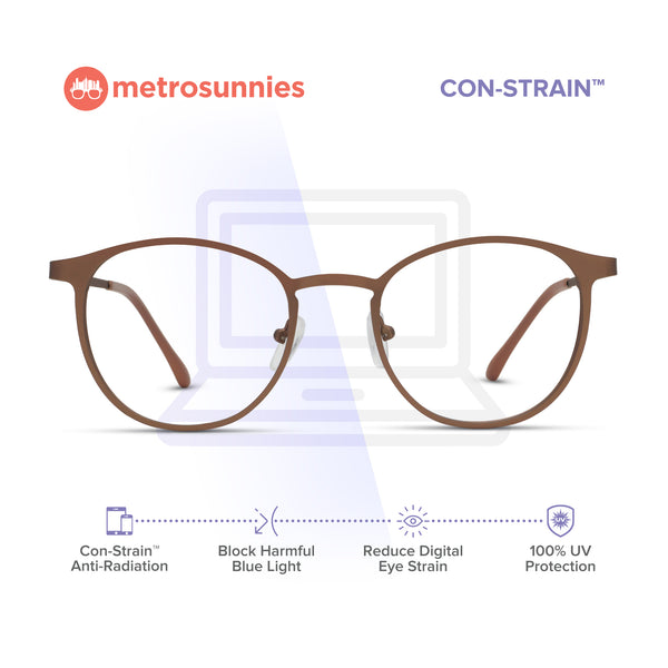 MetroSunnies Willow Specs (Nude) / Con-Strain Blue Light / Anti-Radiation Computer Eyeglasses