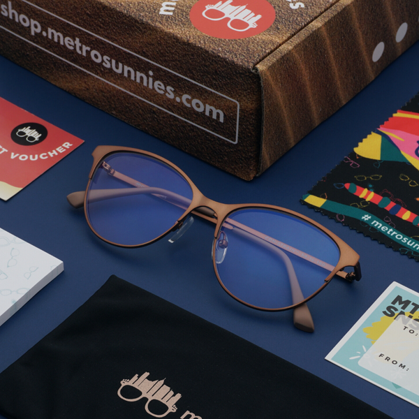 MetroSunnies Yassi Specs (Rose Gold) / Con-Strain Blue Light / Anti-Radiation Computer Eyeglasses