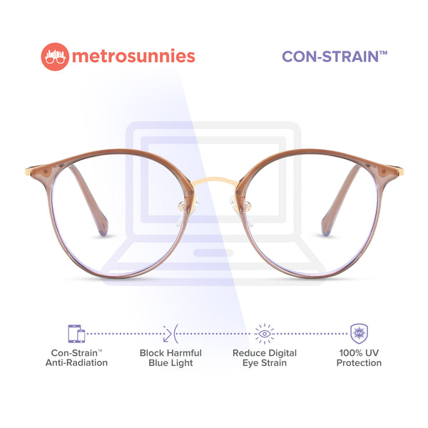 MetroSunnies Yuri Specs (Champagne) / Replaceable Lens / Eyeglasses for Men and Women