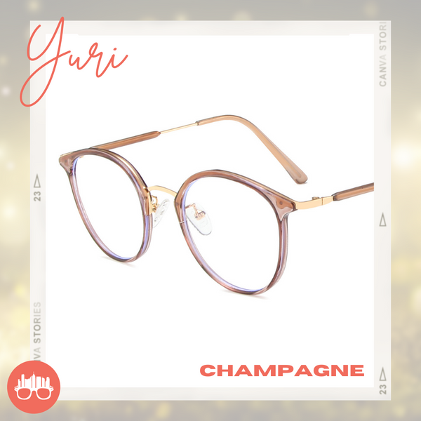 MetroSunnies Yuri Specs (Champagne) / Replaceable Lens / Eyeglasses for Men and Women