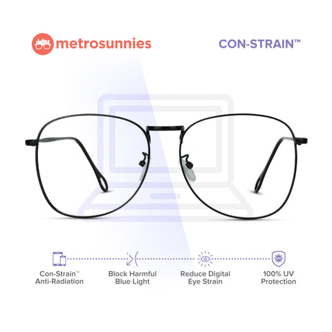 MetroSunnies Wallace Specs (Black) / Replaceable Lens / Eyeglasses for Men and Women