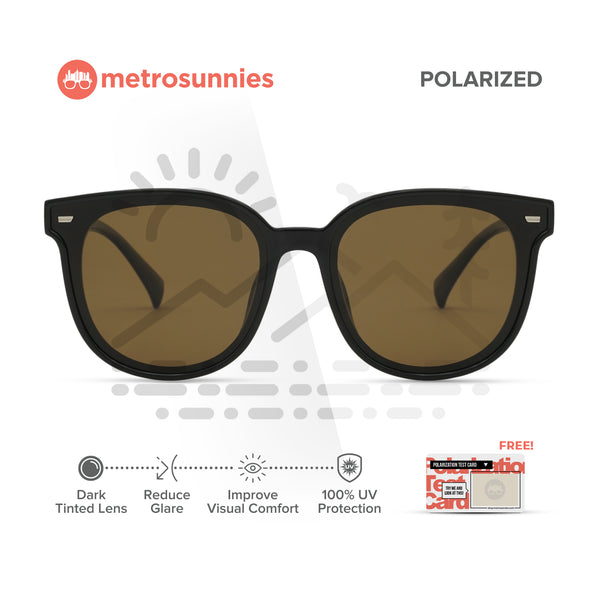MetroSunnies Akira Sunnies (Brown) / Polarized Sunglasses UV400 / Oversized / Fashion Eyewear for Men and Women