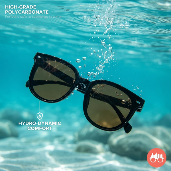 MetroSunnies Akira Sunnies (Brown) / Polarized Waterproof Sunglasses UV400 / Oversized / Fashion Eyewear for Men and Women