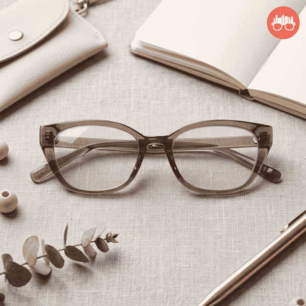 MetroSunnies Althea Cat Eye TR90 Eyeglasses Con-Strain Anti-Radiation Photochromic in Taupe Eyewear