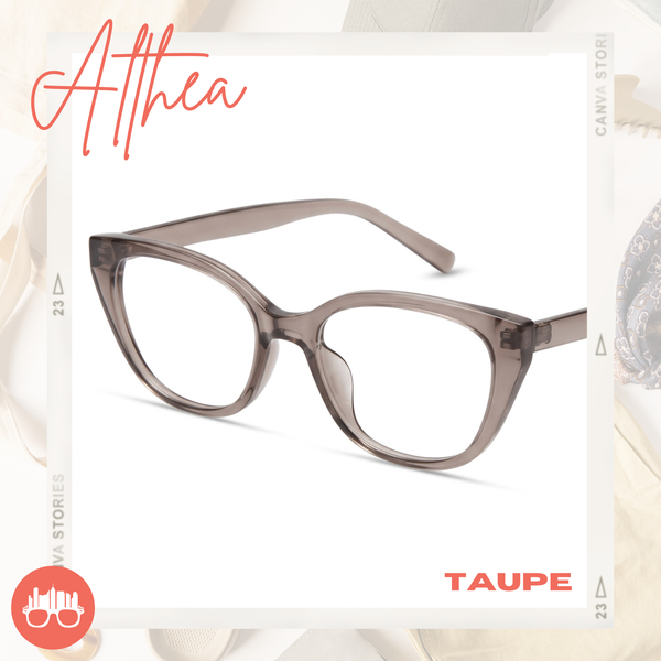 MetroSunnies Althea Cat Eye TR90 Eyeglasses Con-Strain Anti-Radiation Photochromic in Taupe Eyewear