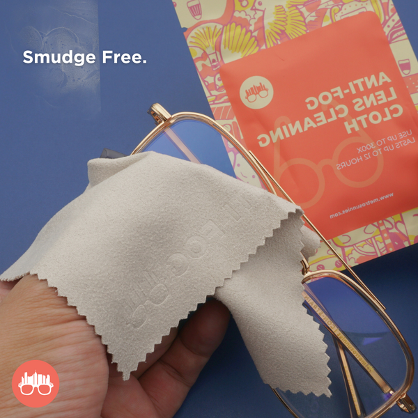 MetroSunnies Anti-Fog Lens and Glass 2 in 1 Microfiber Cleaning Cloth for Eyeglasses Lens Wipes