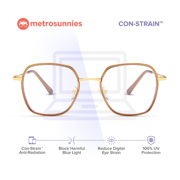 MetroSunnies August Specs (Nude) / Con-Strain Blue Light / Anti-Radiation Computer Eyeglasses