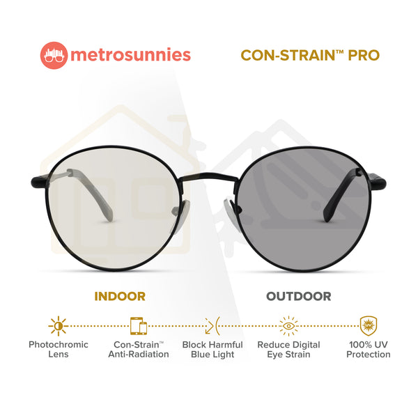 MetroSunnies Bobby Specs (Black) / Replaceable Lens / Eyeglasses for Men and Women
