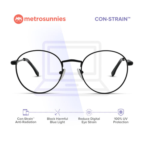 MetroSunnies Bobby Specs (Black) / Replaceable Lens / Eyeglasses for Men and Women