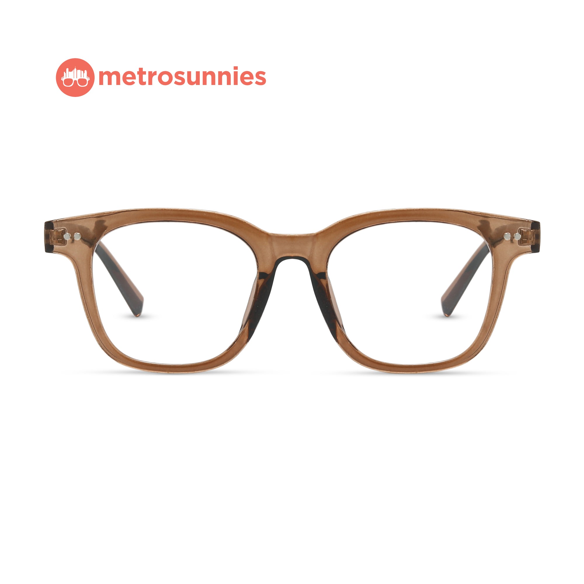 MetroSunnies Buck Specs (Champagne) Con-Strain Anti Radiation Replaceable Lens Eyeglasses Women Men Blue Light Eyewear
