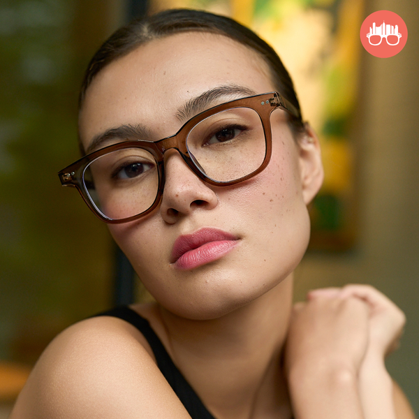 MetroSunnies Buck Specs (Champagne) Con-Strain Anti Radiation Replaceable Lens Eyeglasses Women Men Blue Light Eyewear
