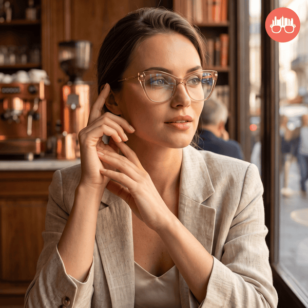 MetroSunnies Candice Specs (Nude) Con-Strain Anti Radiation Eyeglasses Women Men Blue Light Eyewear