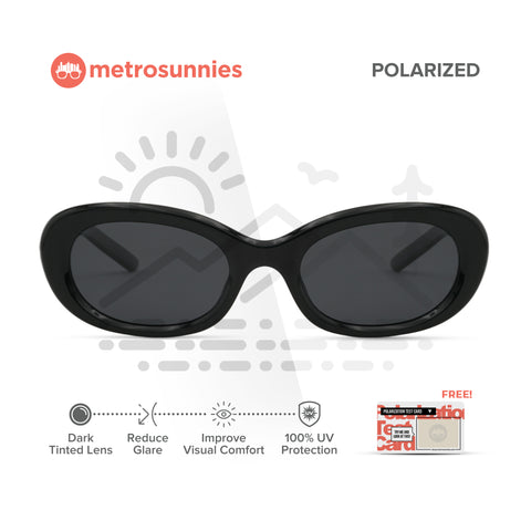 MetroSunnies Chloe Sunnies (Black) / Polarized Sunglasses UV400 / Fashion Eyewear for Men and Women
