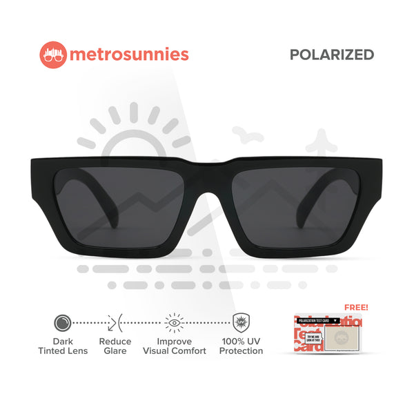 MetroSunnies Dijon Sunnies (Black) / Polarized Sunglasses UV400 / Fashion Eyewear for Men and Women