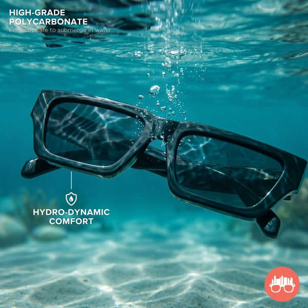 MetroSunnies Dijon Sunnies (Black) / Polarized Waterproof Sunglasses UV400 / Fashion Eyewear for Men and Women
