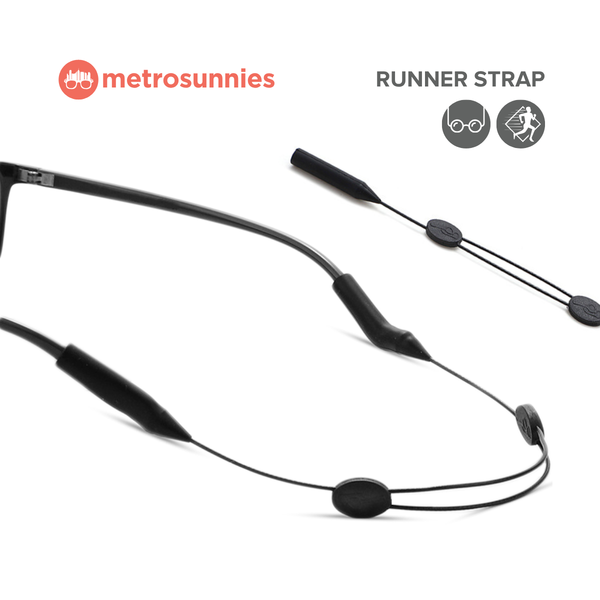 MetroSunnies Adjustable Runner Strap for Sunglasses and Eyeglasses Unisex Performance Eyewear Strap with Dual-Bead Adjustment for Secure Hold and Quick Adjust