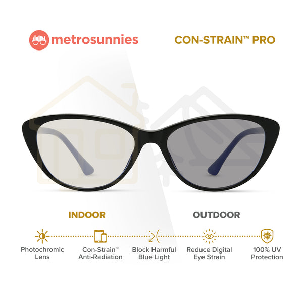 MetroSunnies Gabrielle Specs / Anti Radiation Glasses for Women and Men / Eyeglasses Replaceable Lens / Blue Light Eyewear / Versairy TR90 Lightweight / Optical Frame