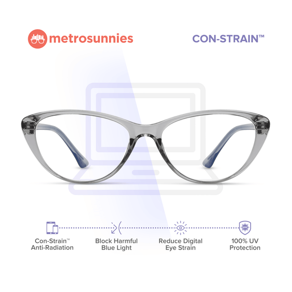 MetroSunnies Gabrielle Specs / Anti Radiation Glasses for Women and Men / Eyeglasses Replaceable Lens / Blue Light Eyewear / Versairy TR90 Lightweight / Optical Frame
