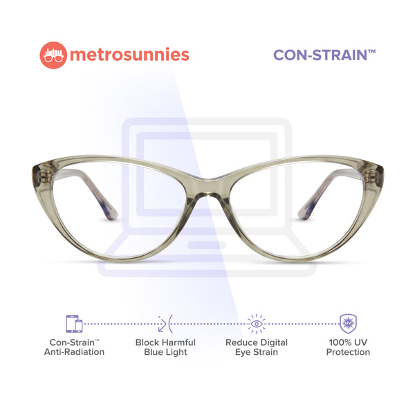 MetroSunnies Gabrielle Specs / Anti Radiation Glasses for Women and Men / Eyeglasses Replaceable Lens / Blue Light Eyewear / Versairy TR90 Lightweight / Optical Frame