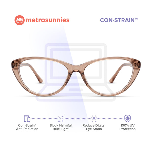 MetroSunnies Gabrielle Specs / Anti Radiation Glasses for Women and Men / Eyeglasses Replaceable Lens / Blue Light Eyewear / Versairy TR90 Lightweight / Optical Frame