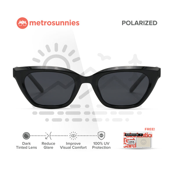 MetroSunnies Girona Sunnies (Black) / Polarized Sunglasses UV400 / Fashion Eyewear for Men and Women