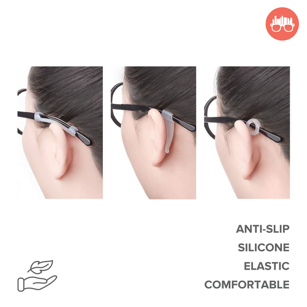 MetroSunnies Eyeglass Ear Grip Temple Tip Sleeve Anti-Slip Soft Silicone Retainers Eyewear Hook Holder Accessories
