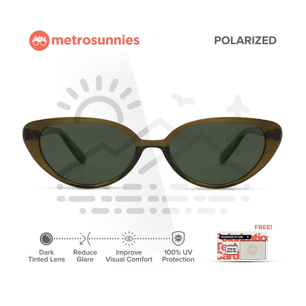 MetroSunnies Gwen Sunnies (Moss) / Polarized Sunglasses UV400 / Fashion Eyewear for Men and Women