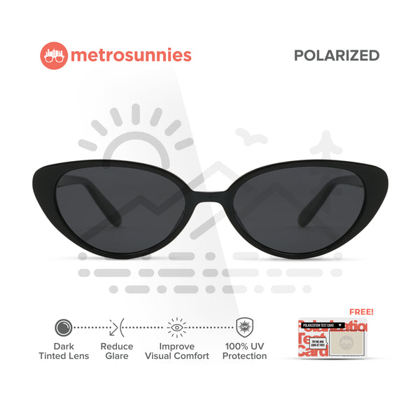 MetroSunnies Gwen Sunnies (Black) / Polarized Sunglasses UV400 / Fashion Eyewear for Men and Women