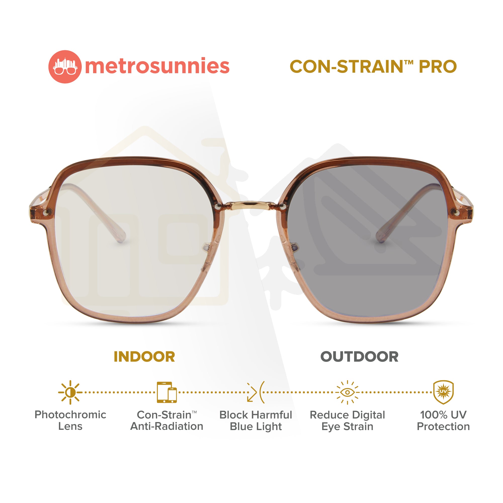 MetroSunnies Hanni Specs (Nude) Con-Strain Anti Radiation Eyeglasses W