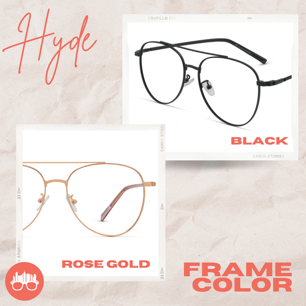 MetroSunnies Hyde Specs (Rose Gold) / Con-Strain Blue Light / Anti-Radiation Computer Eyeglasses