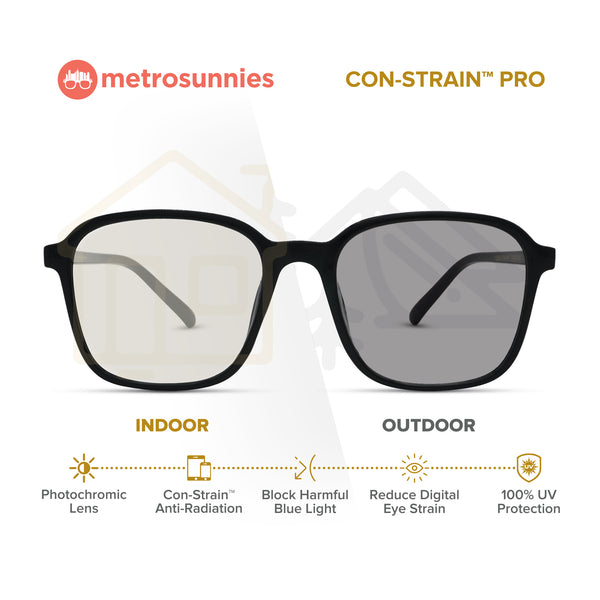 MetroSunnies Jazz Specs (Black) / Con-Strain Blue Light / Versairy / Anti-Radiation Eyeglasses