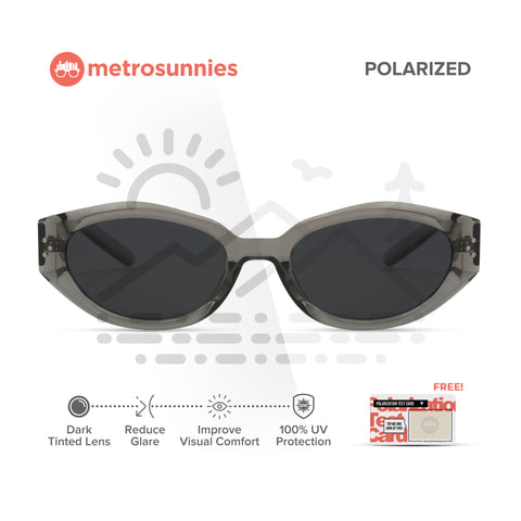 MetroSunnies Kendra Sunnies (Gray) / Polarized Sunglasses UV400 / Fashion Eyewear for Men and Women