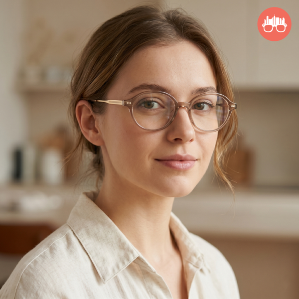MetroSunnies Lennon Specs (Nude) Con-Strain Anti Radiation Eyeglasses Women Men Blue Light Eyewear