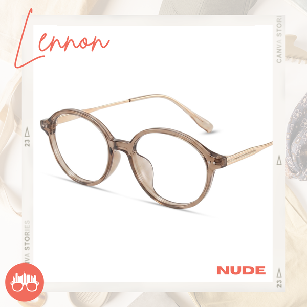 MetroSunnies Lennon Specs (Nude) Con-Strain Anti Radiation Eyeglasses Women Men Blue Light Eyewear