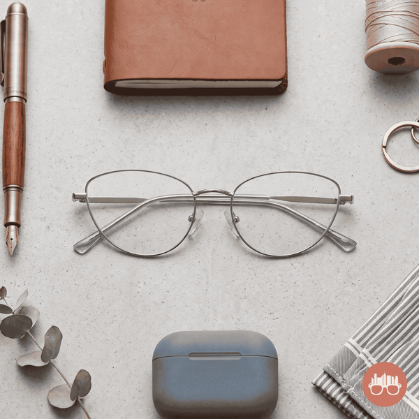 MetroSunnies Lucerne Oval Cat Eye Metal Eyeglasses Con-Strain Anti-Radiation Photochromic Specs