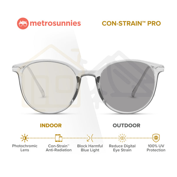 MetroSunnies Lulu Specs (Gray) / Con-Strain Blue Light / Versairy / Anti-Radiation Eyeglasses